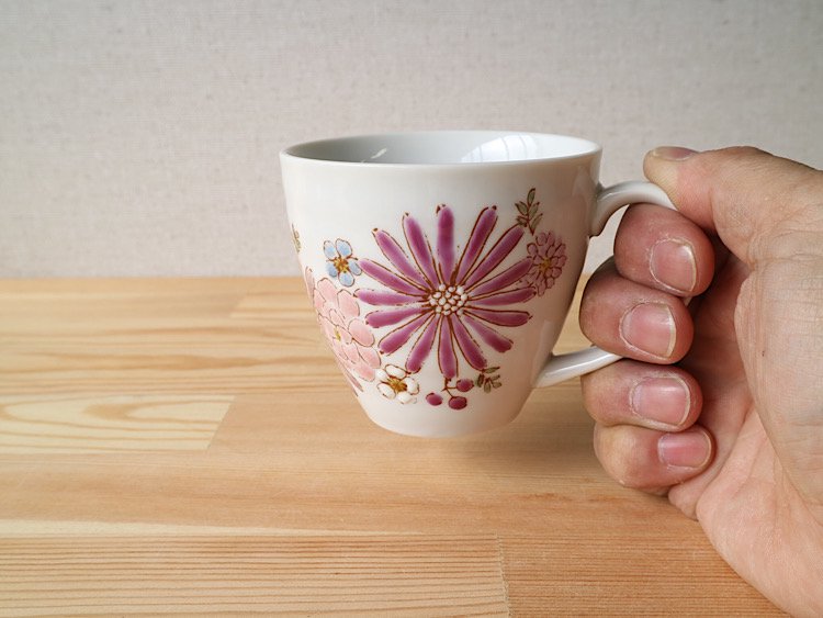 【預訂】日本製 九谷燒色繪遊手繪花Mug杯