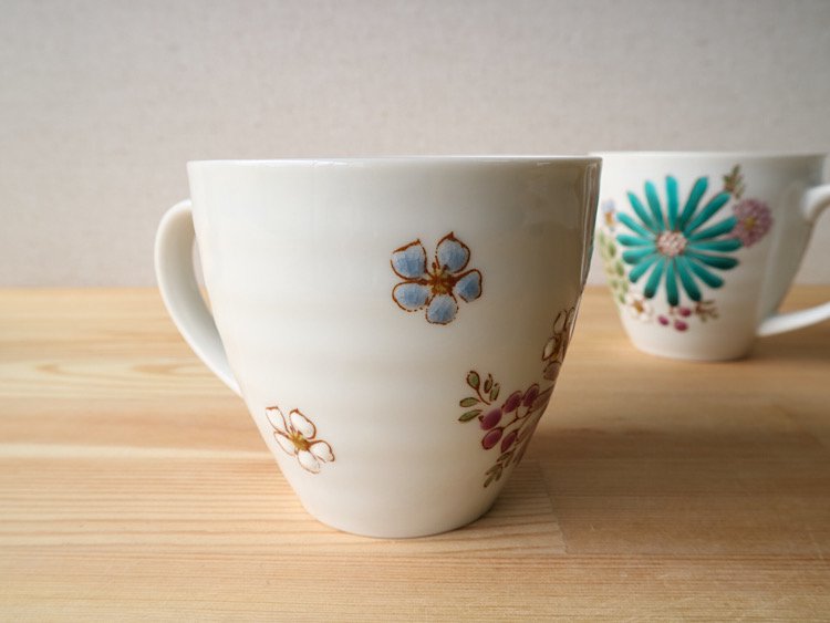 【預訂】日本製 九谷燒色繪遊手繪花Mug杯