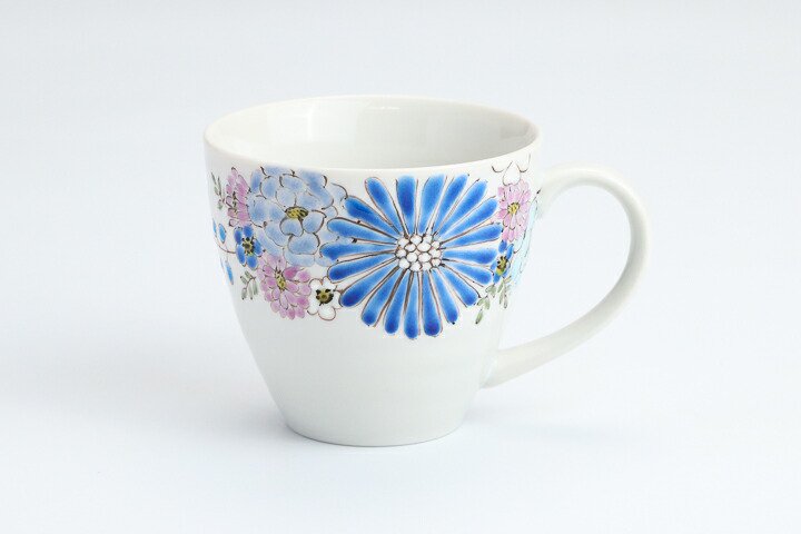 【預訂】日本製 九谷燒色繪遊手繪花Mug杯