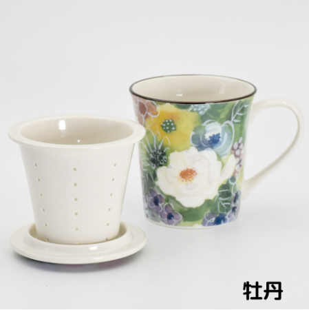 【預訂】日本製 花卉有蓋馬克杯/連茶隔