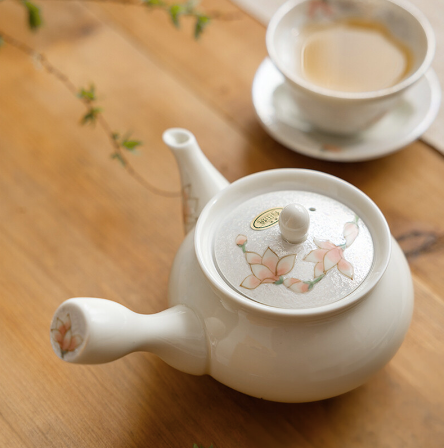【預訂】日製 九州手繪珠光玉蘭花茶具套裝