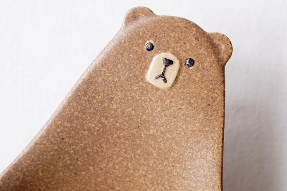 【預訂】日本製益子燒 棕熊🐻小皿