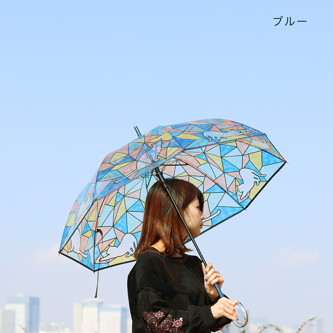 【預訂】日本直送 彩色玻璃貓雨傘