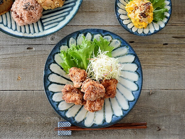 【預訂】日本製 復古藍花意粉皿
