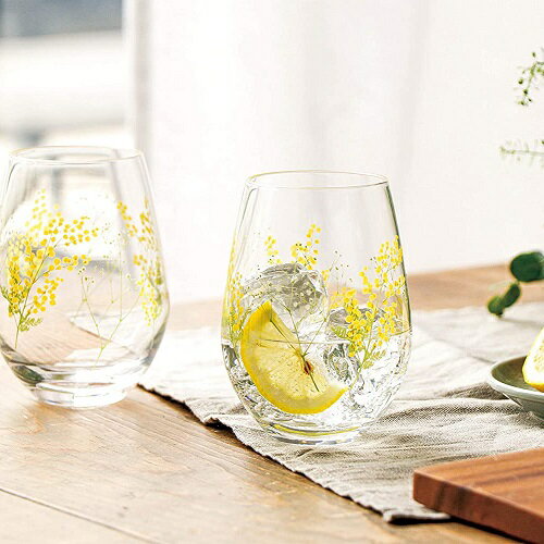 【預訂】Toyo Sasaki Glass 黃花玻璃對杯套裝
