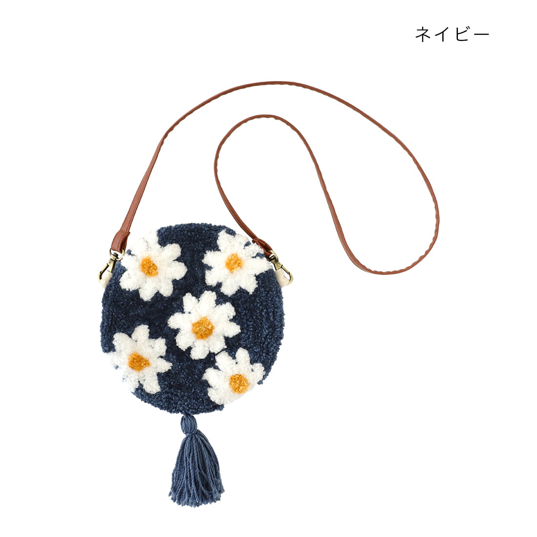 【預訂】印度製 可愛花花簇絨圓袋