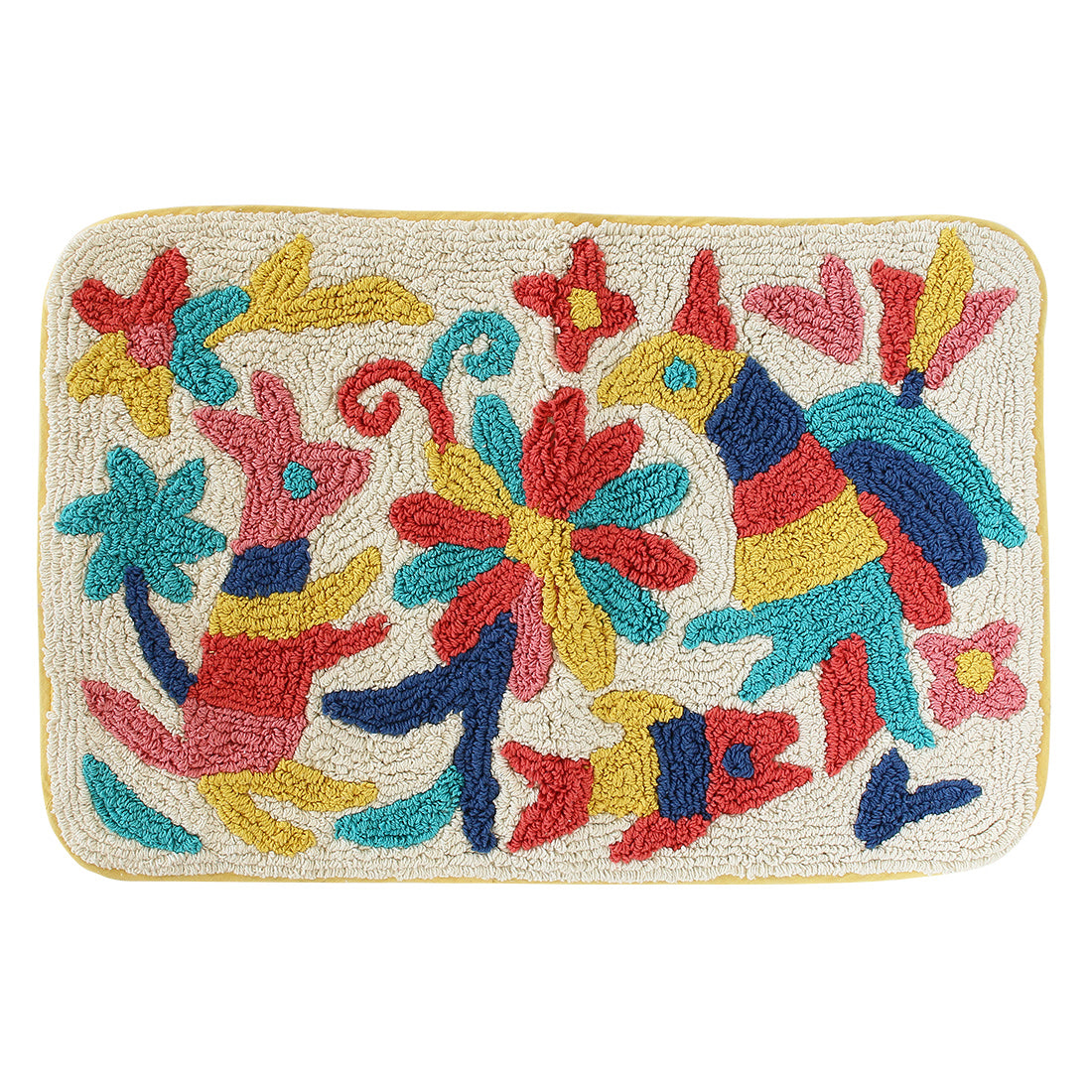（預訂）印度製 彩色動物刺繡地毯
