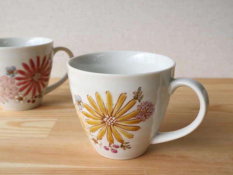 【預訂】日本製 九谷燒色繪遊手繪花Mug杯