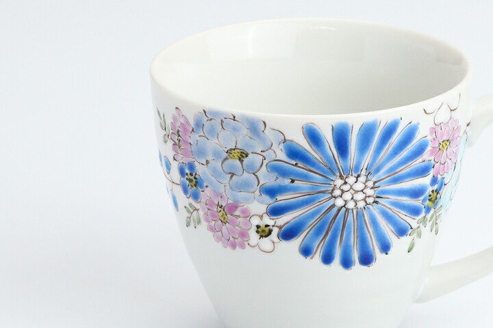 【預訂】日本製 九谷燒色繪遊手繪花Mug杯