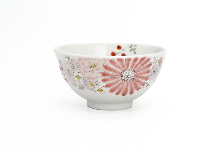 【預訂】日本製 九谷燒色繪遊手繪花飯碗