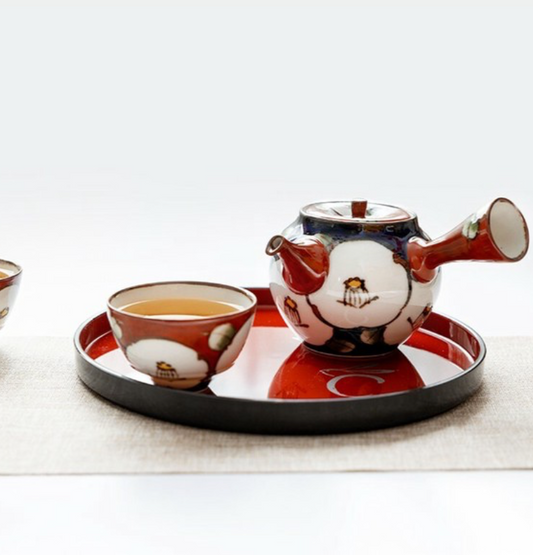【預訂】日本製 有田燒 手繪　濃椿茶具套裝⁣