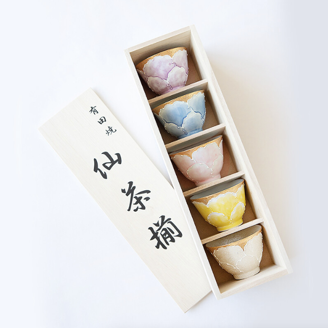 【預訂】日本製 有田燒金牡丹茶杯禮盒