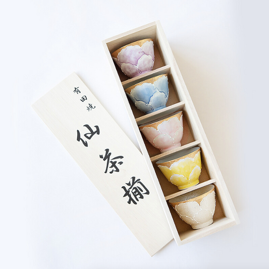 【預訂】日本製 有田燒金牡丹茶杯禮盒