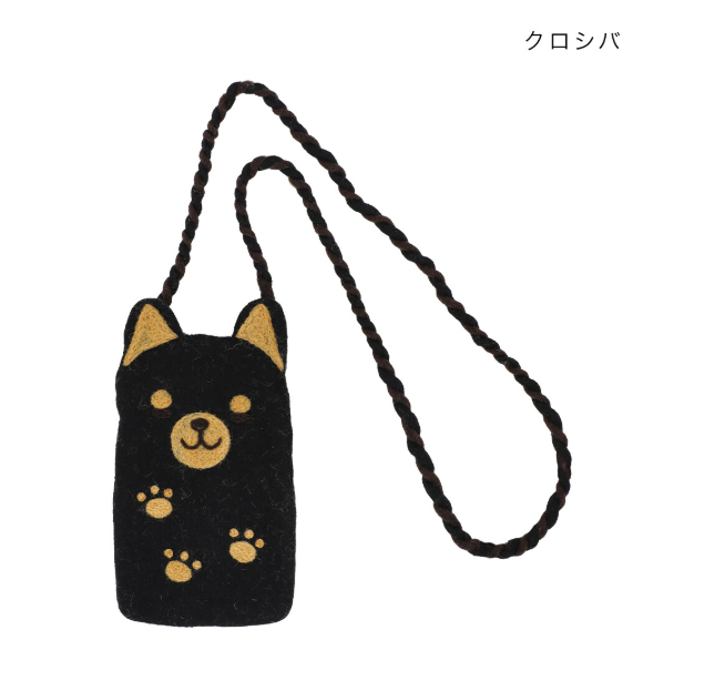【預訂】日本直送 尼泊爾製 柴犬毛氈斜背包