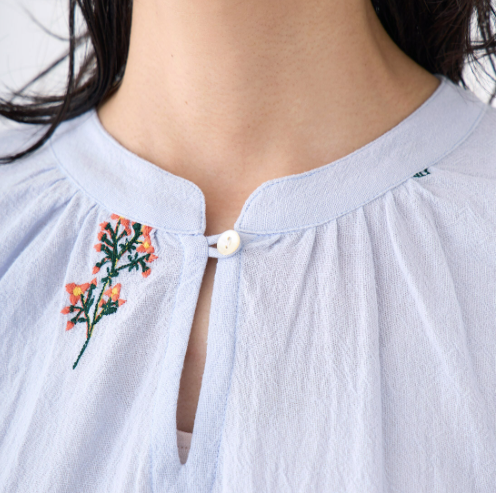 【預訂】日本直送 印度製 PORINA花刺繡女襯衫