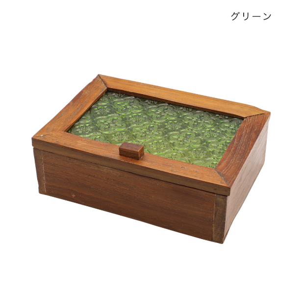 【預訂】日本直送泰國製柚木壓花玻璃盒
