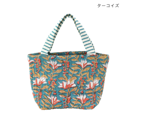 【預訂】日本直送 印度製 Via India碎花托特包