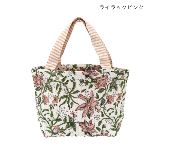 【預訂】日本直送 印度製 Via India碎花托特包