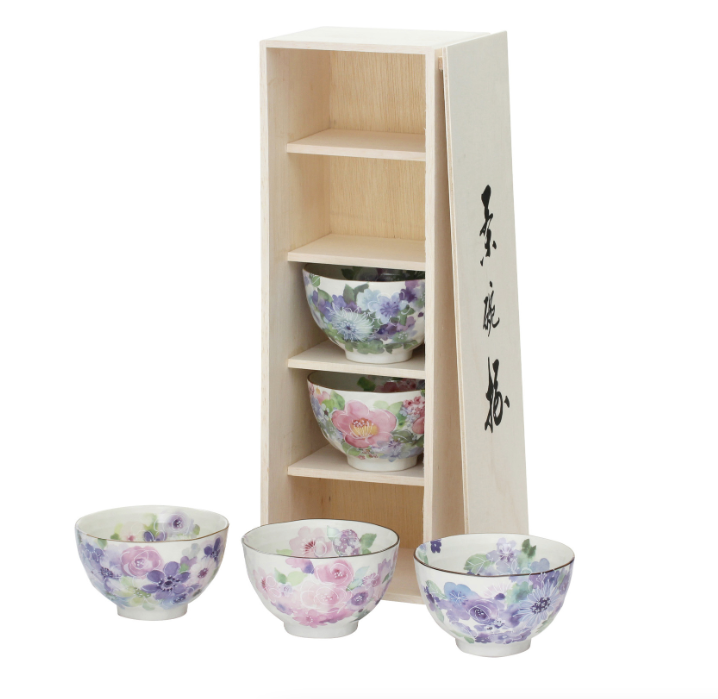 【預訂】日本製 Ceramic AI花水彩飯碗套裝