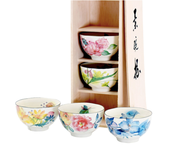 【預訂】日本製 Ceramic AI花水彩飯碗套裝