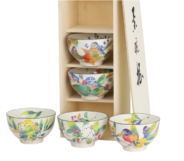 【預訂】日本製 Ceramic AI花水彩飯碗套裝