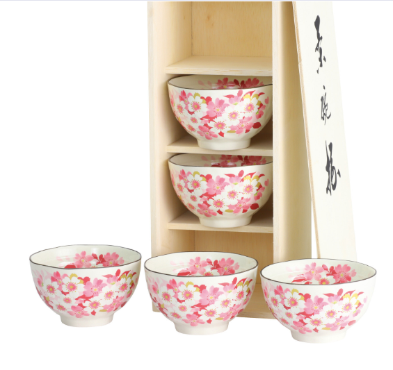 【預訂】日本製 Ceramic AI花水彩飯碗套裝