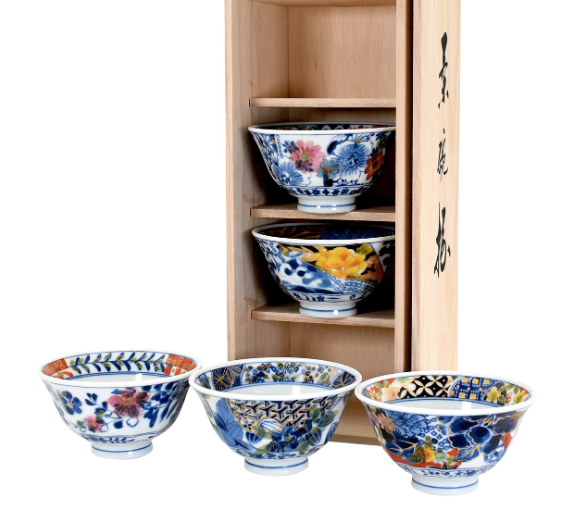 【預訂】日本製 Ceramic AI花水彩飯碗套裝