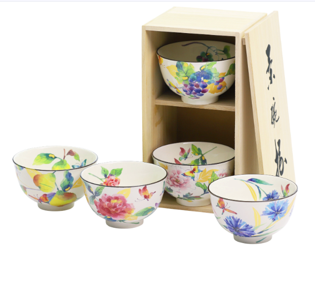 【預訂】日本製 Ceramic AI花水彩飯碗套裝
