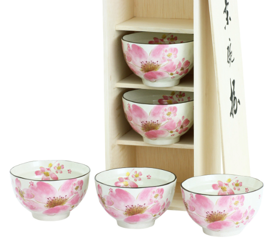 【預訂】日本製 Ceramic AI花水彩飯碗套裝