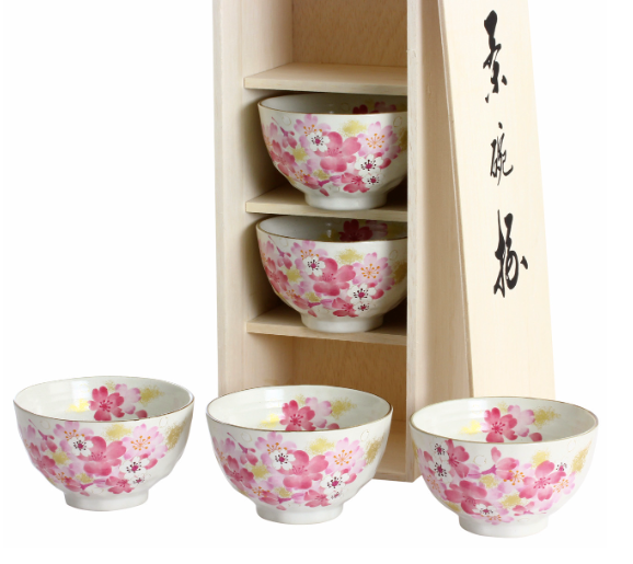 【預訂】日本製 Ceramic AI花水彩飯碗套裝