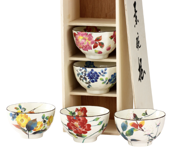 【預訂】日本製 Ceramic AI花水彩飯碗套裝