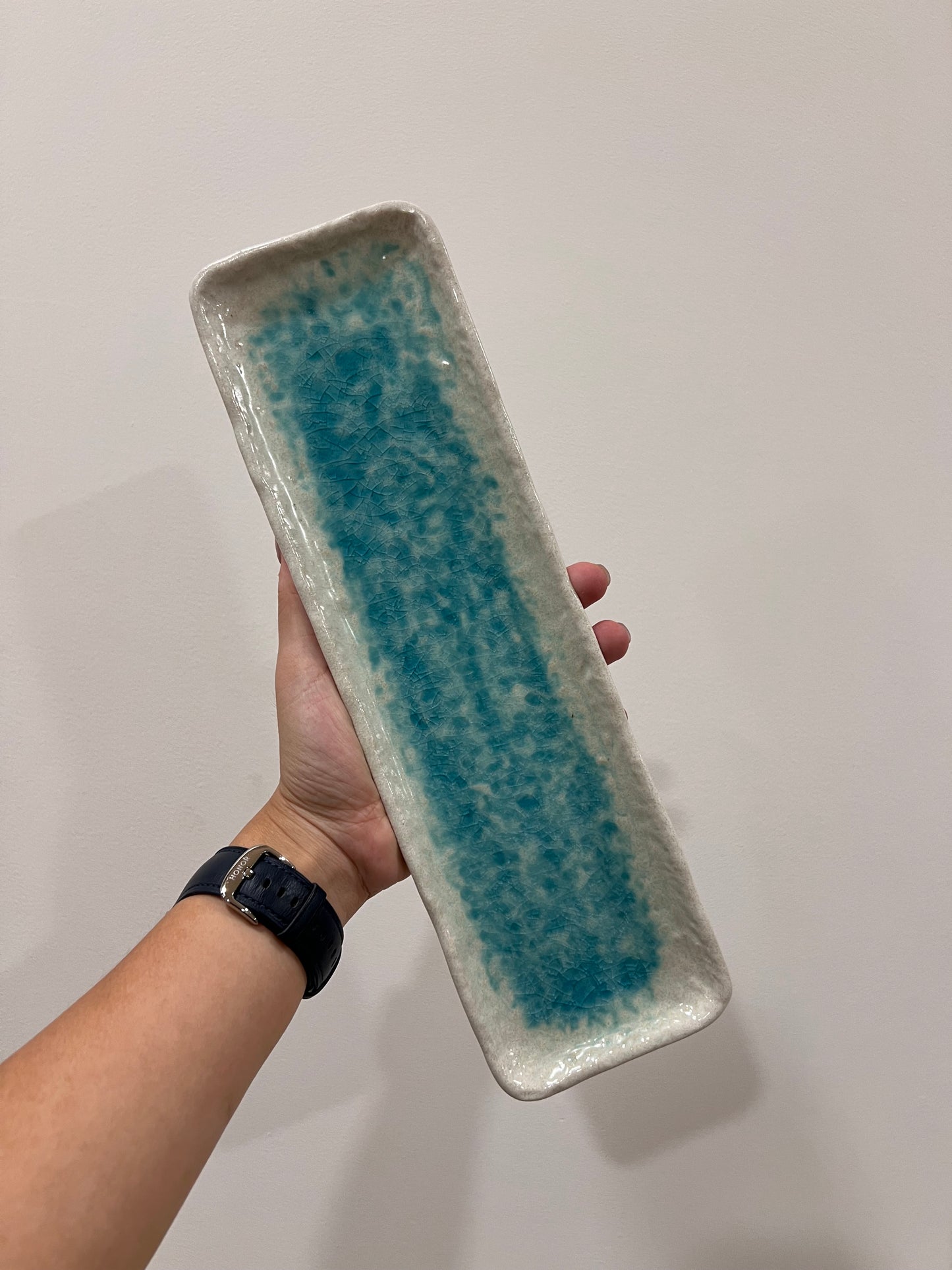 【現貨】日本瀨戶燒 白流水特長皿