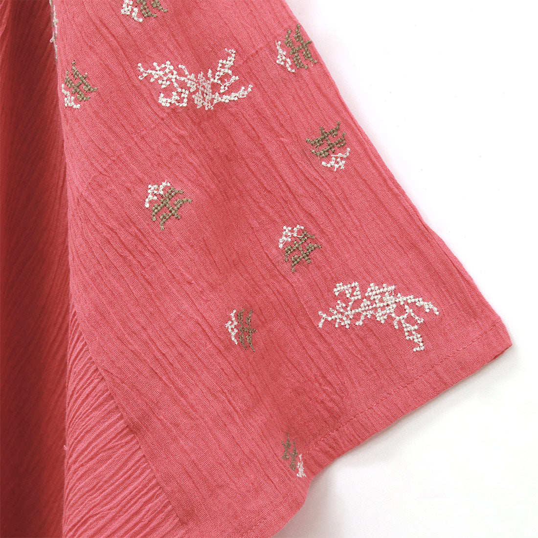 【預訂】印度製 刺繡棉縐紗斗篷上衣