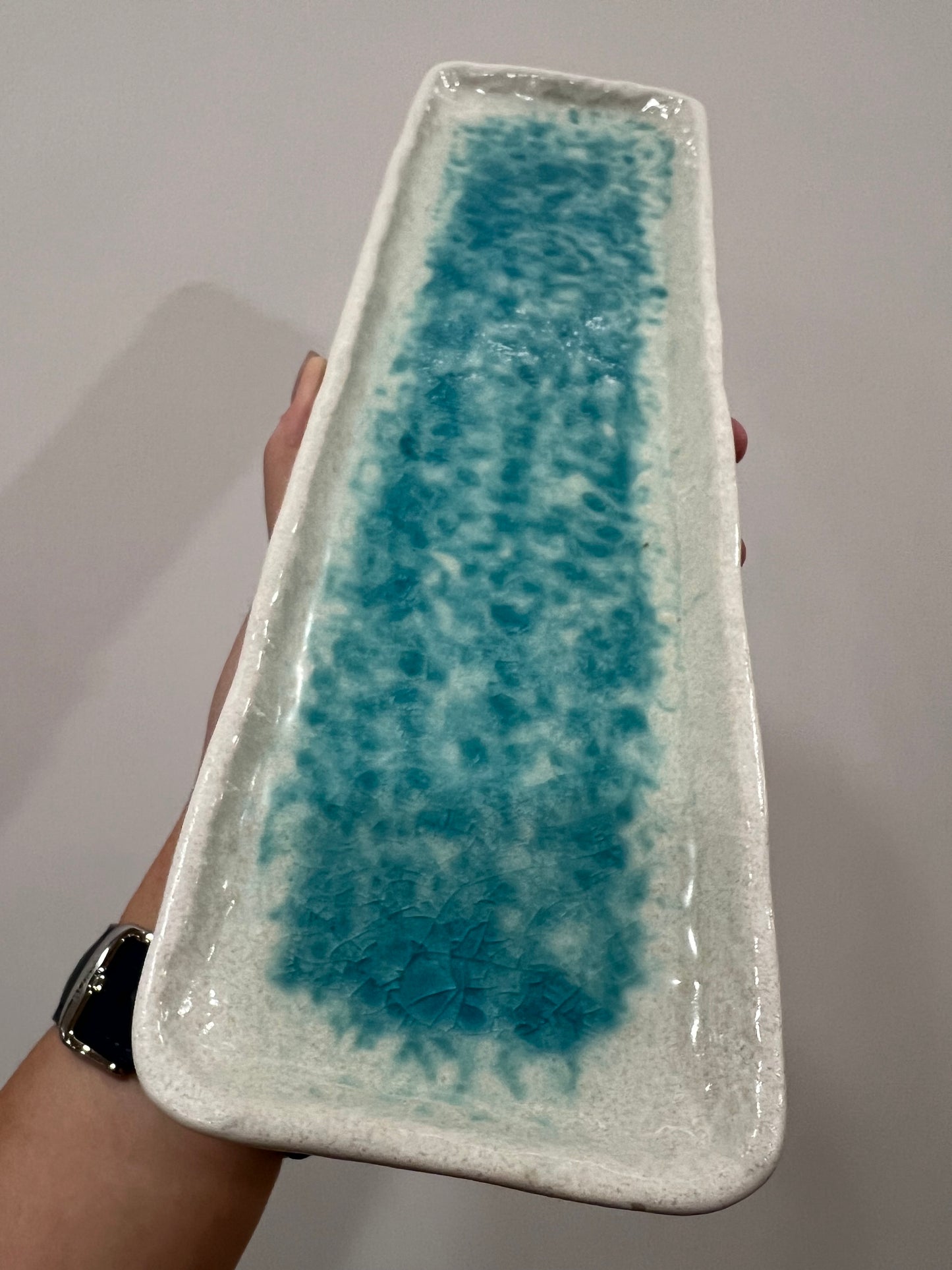 【現貨】日本瀨戶燒 白流水特長皿