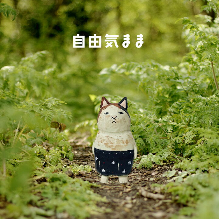 【預訂】日本直送 貓咪木雕像