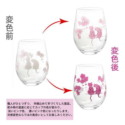 【預訂】日本製 高木櫻花貓變色杯