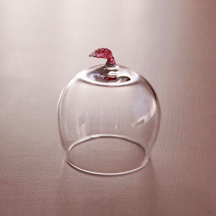 【預訂】日本製 紅玻璃葉不倒翁酒杯