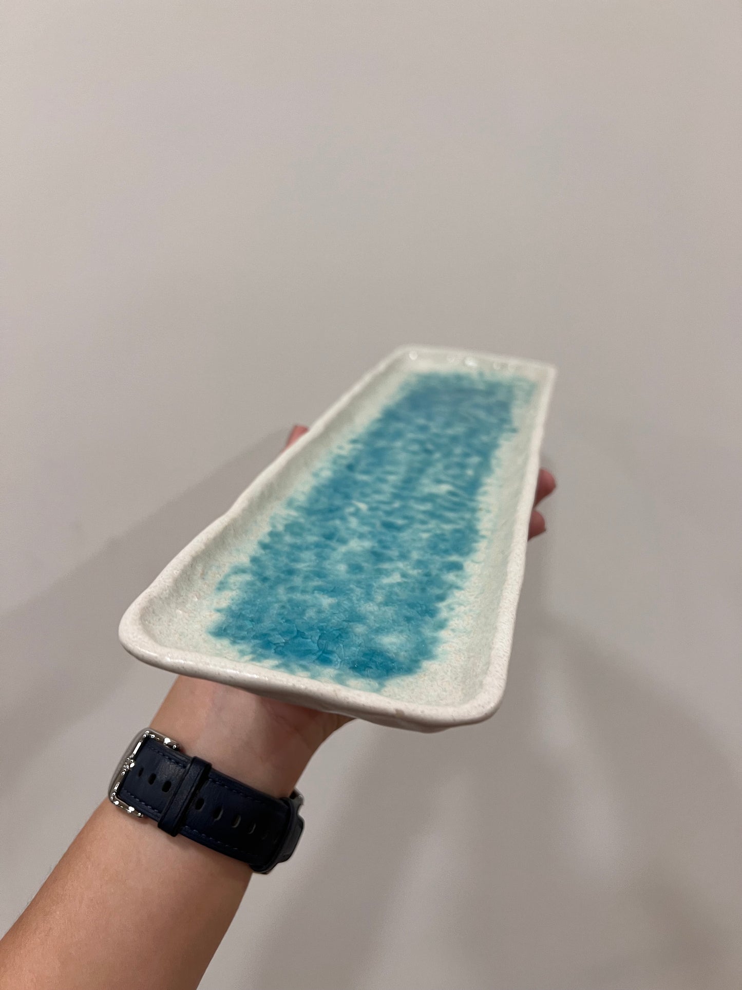 【現貨】日本瀨戶燒 白流水特長皿