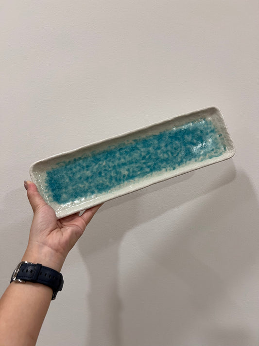 【現貨】日本瀨戶燒 白流水特長皿