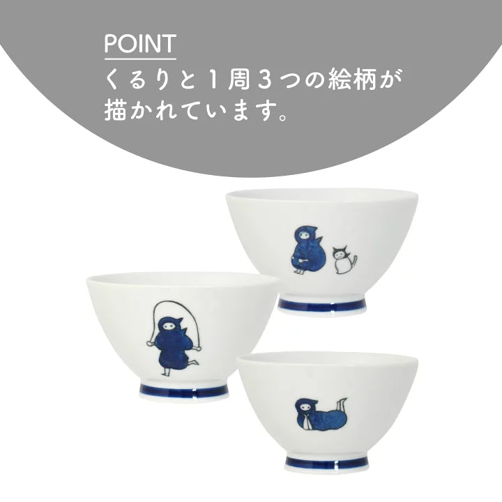 【預訂】日本製 小貓與忍者山形碗系列