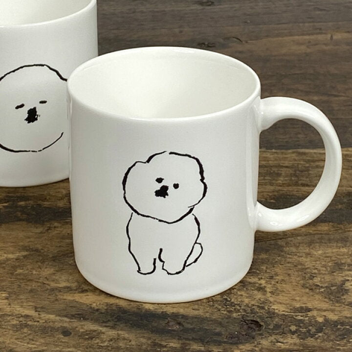 【預訂】日本製 比熊犬撒嬌白瓷馬克杯