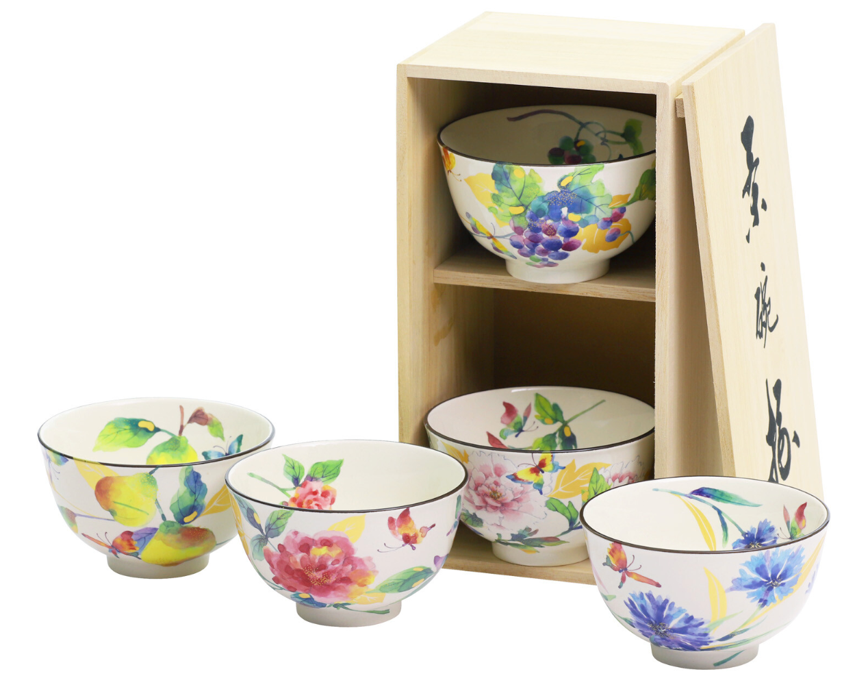 【預訂】日本製 Ceramic Ai水彩花飯碗套裝