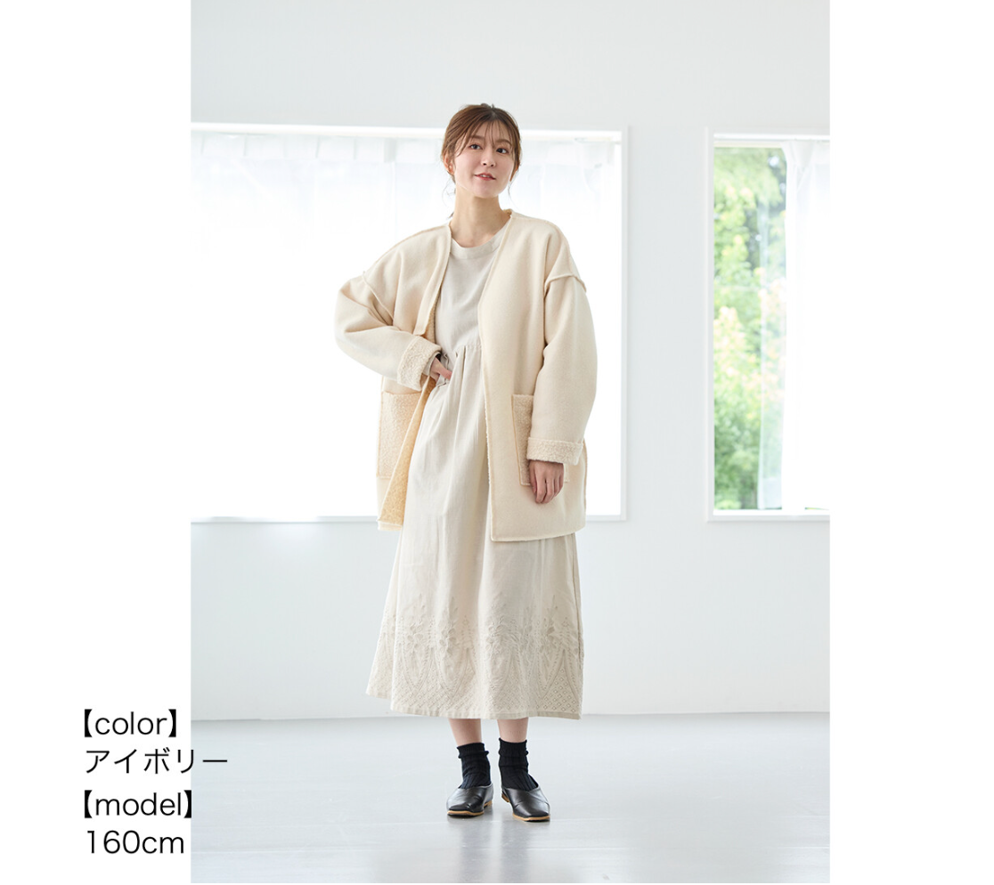 【預訂】日本直送 印度製 亞麻刺繡洋裝