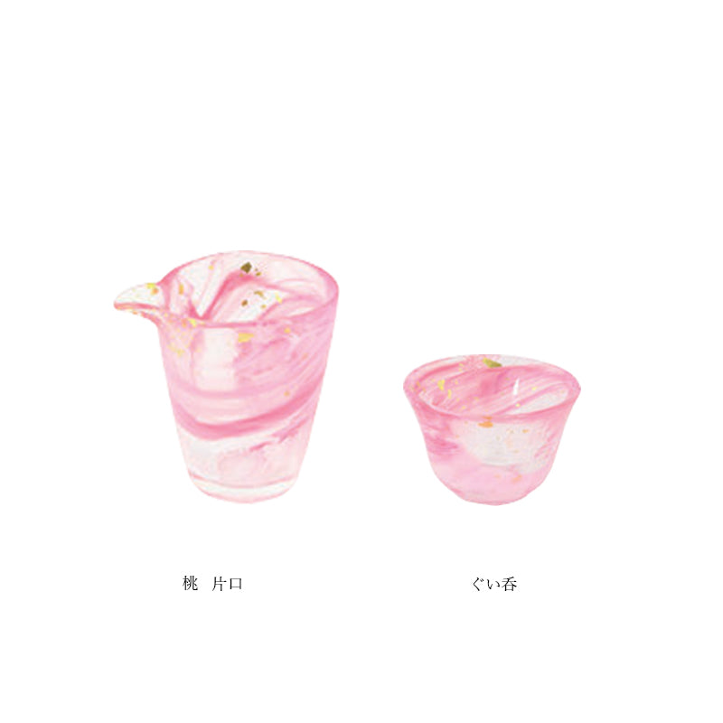 【預訂】日本製 江戶硝子 金箔墨流 清酒套裝⁣