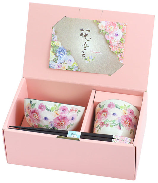 【預訂】日本製 花音色飯碗茶杯套裝