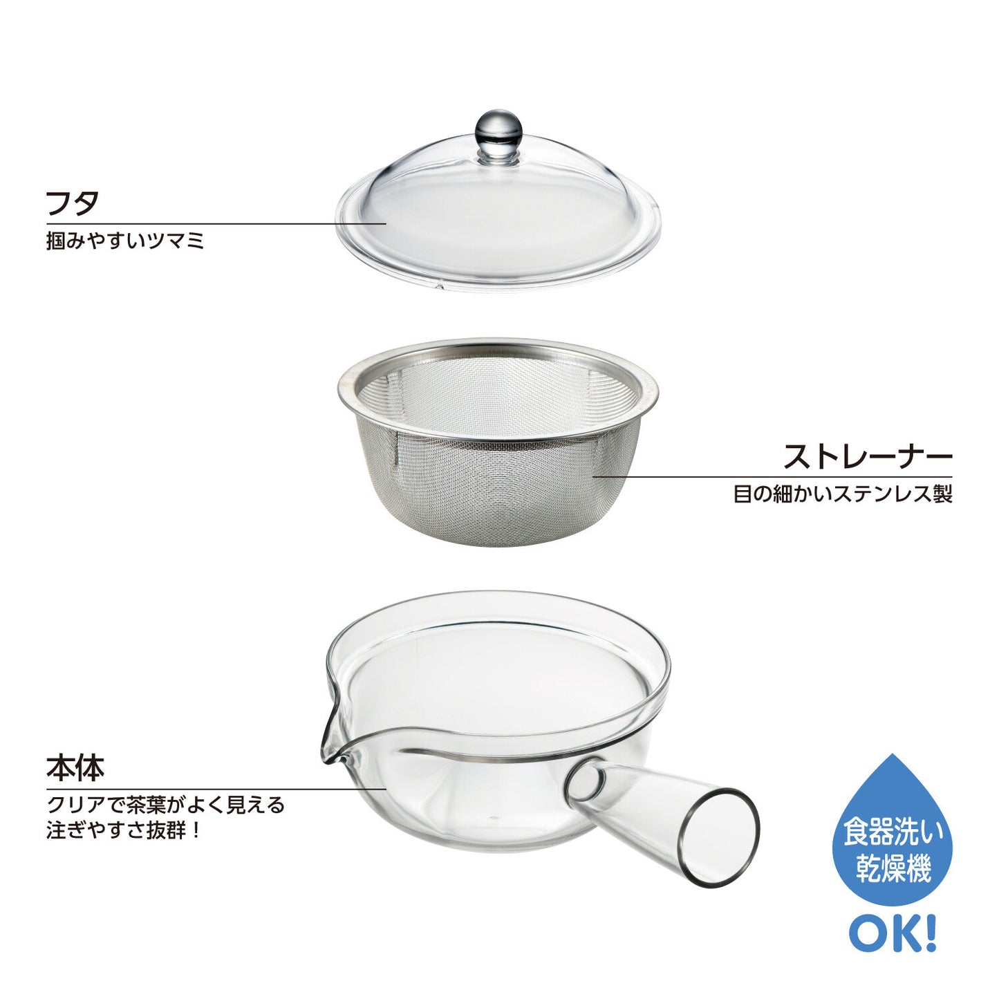 【預訂】日本製 透明冷熱茶壺
