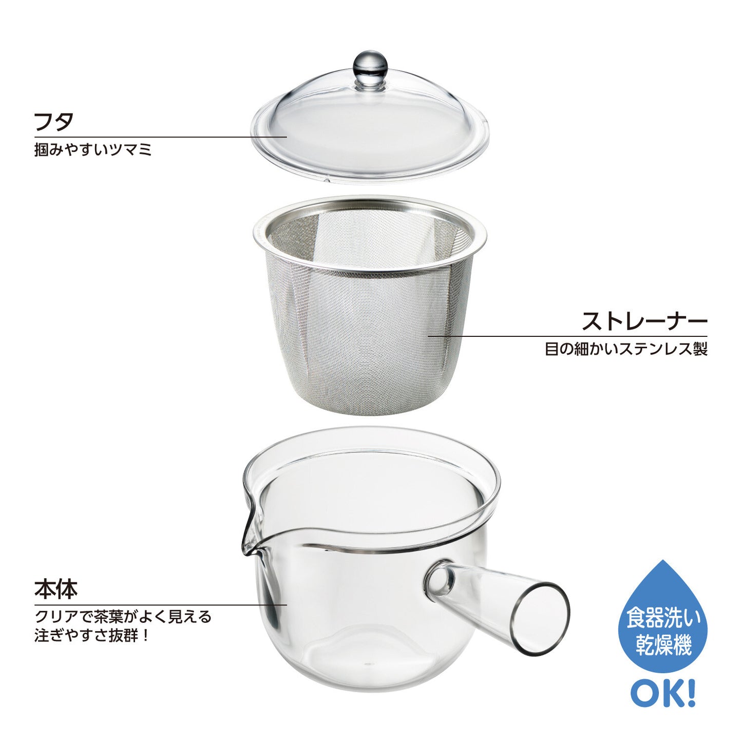 【預訂】日本製 透明冷熱茶壺