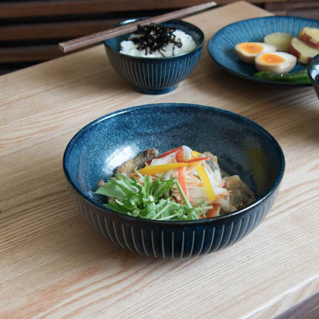 【預訂】日本製 靛藍十草大鉢