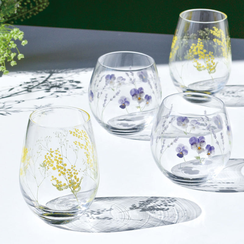 【預訂】Toyo Sasaki Glass 黃花玻璃對杯套裝