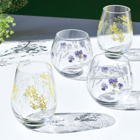 【預訂】Toyo Sasaki Glass 黃花玻璃對杯套裝